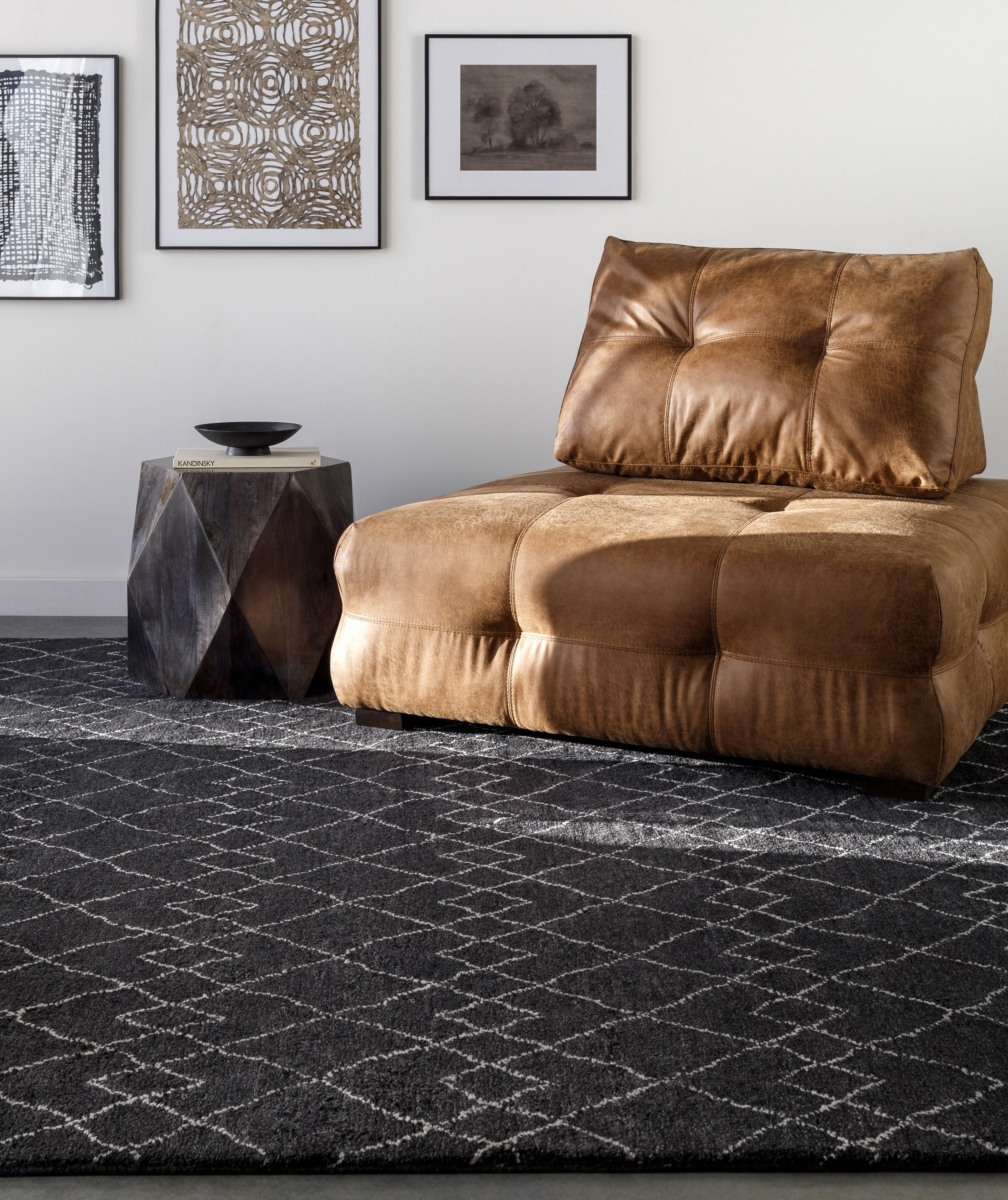 Zara 108 X 72 inch Black Rug in 6 X 9, Rectangle