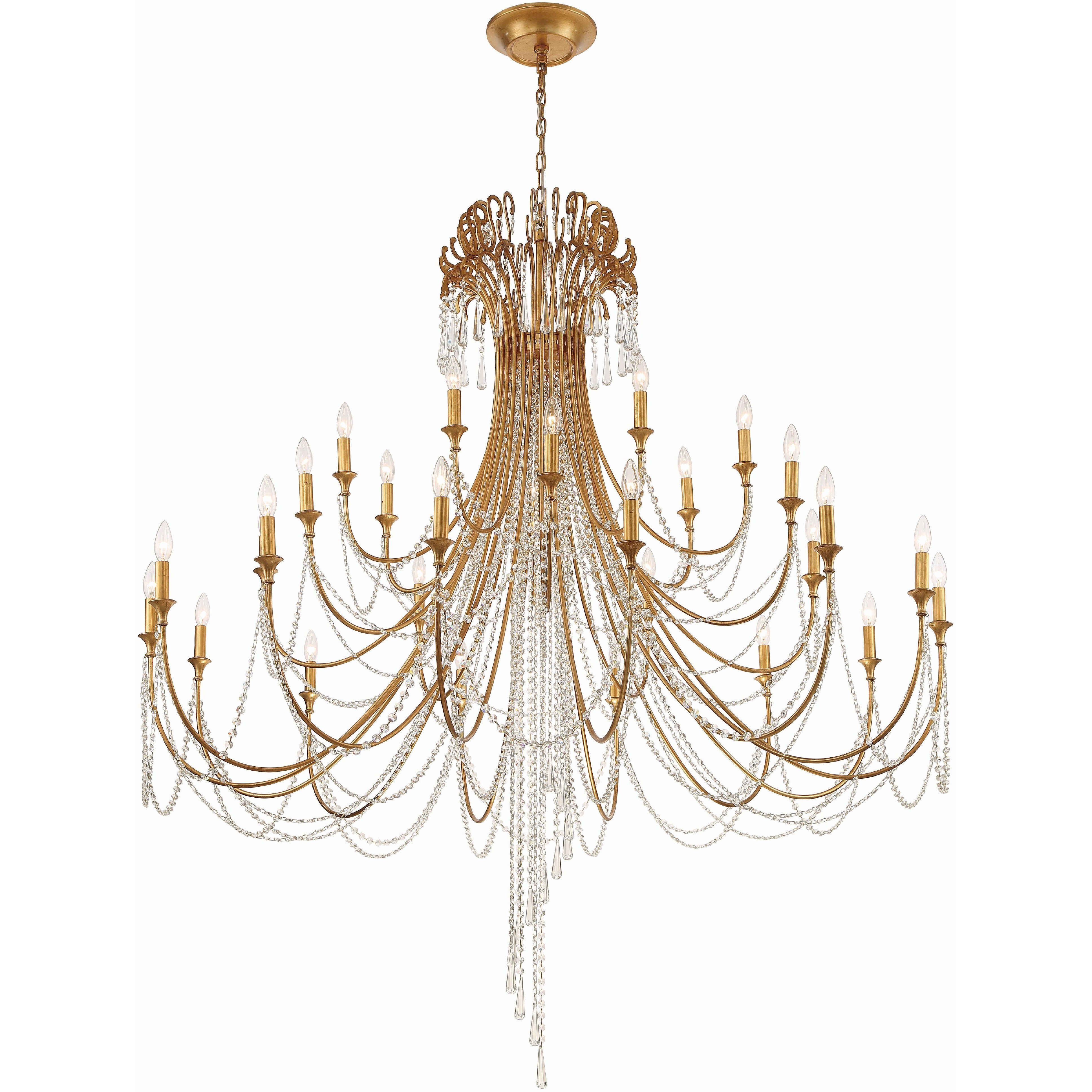 Arcadia 28 Light 61 inch Antique Gold Chandelier Ceiling Light