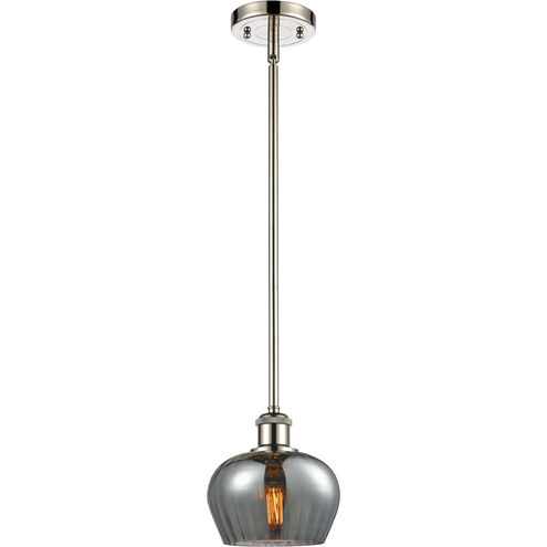Ballston Fenton 1 Light 7 inch Polished Nickel Pendant Ceiling Light in Plated Smoke Glass, Ballston