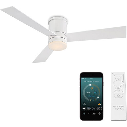 Axis 52 inch Matte White Flush Mount Ceiling Fan in 3000K, Flush Mounted, Smart Ceiling Fan