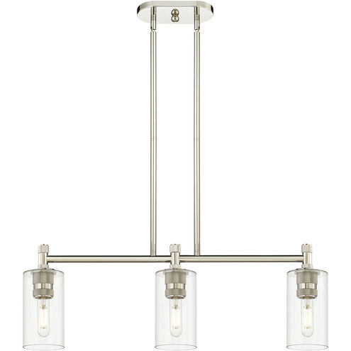 Downtown Urban Crown Point Island Light Ceiling Light in Polished Nickel, Clear