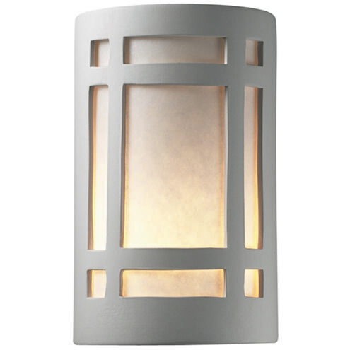 Justice Design CER-7485-BIS Ambiance 1 Light 6 inch Bisque Wall Sconce Wall  Light in Incandescent, White Styrene, Small