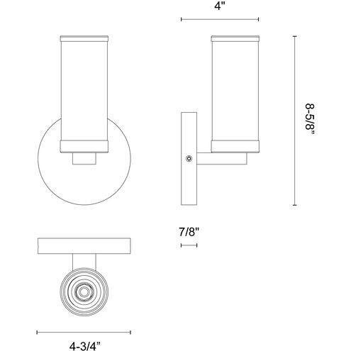 Revolve 1 Light 9.25 inch Clear Glass and Urban Bronze Bath Vanity Wall Light