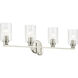 Gioe 4 Light 32.25 inch Brushed Nickel Vanity Light Wall Light