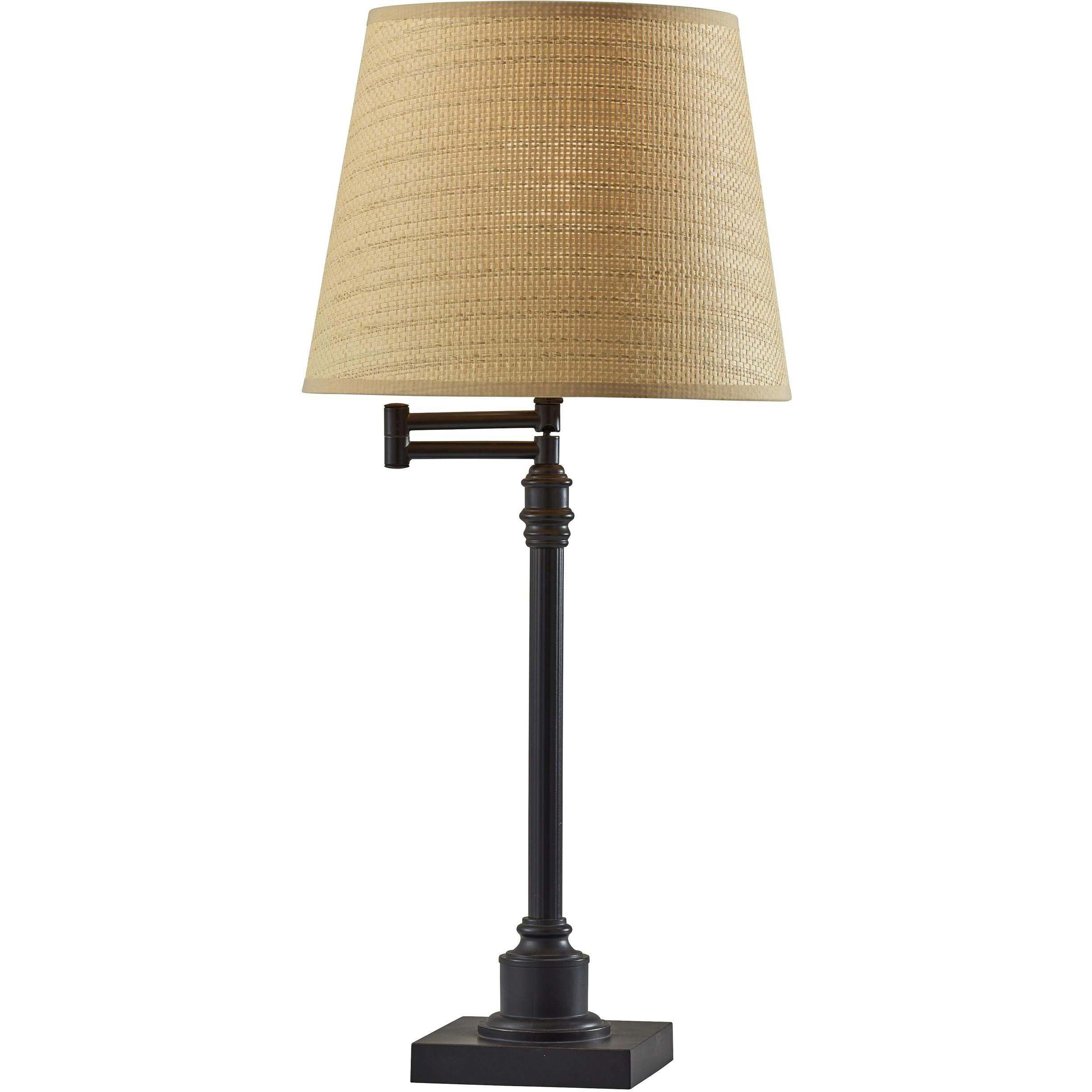 Dante 26 inch 60.00 watt Black Metal Table Lamp Portable Light, Simplee Adesso
