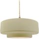 Radiance Collection - Tier Pendant Ceiling Light in Brushed Brass, Dedicated LED, Beige Twist Cord, Vanilla Gloss, 14.5W x 5.25H, Form+Finish+Function
