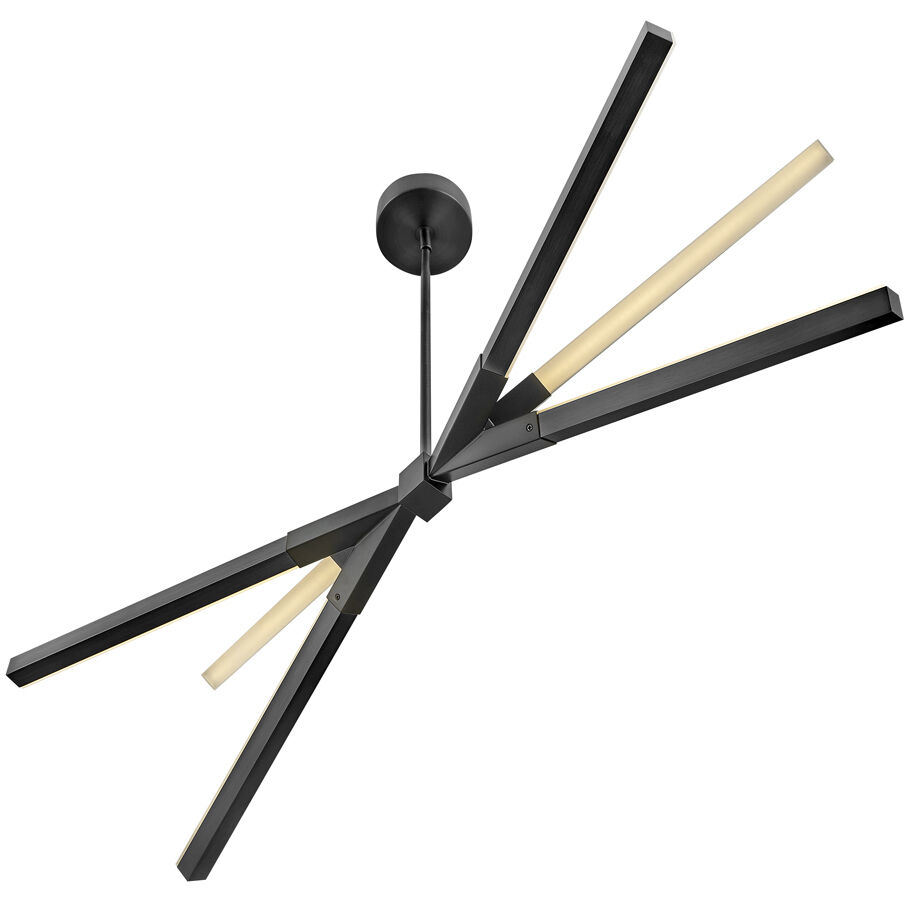 Rae LED 39 inch Black Chandelier Ceiling Light, Linear & Oval