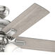 Crystal Peak 44 inch Brushed Nickel with Light Gray Oak/Dark Gray Oak Blades Ceiling Fan