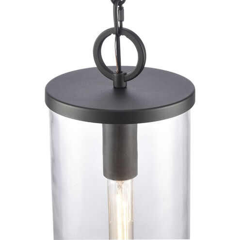 Hopkins 1 Light 7.25 inch Charcoal Black Outdoor Pendant