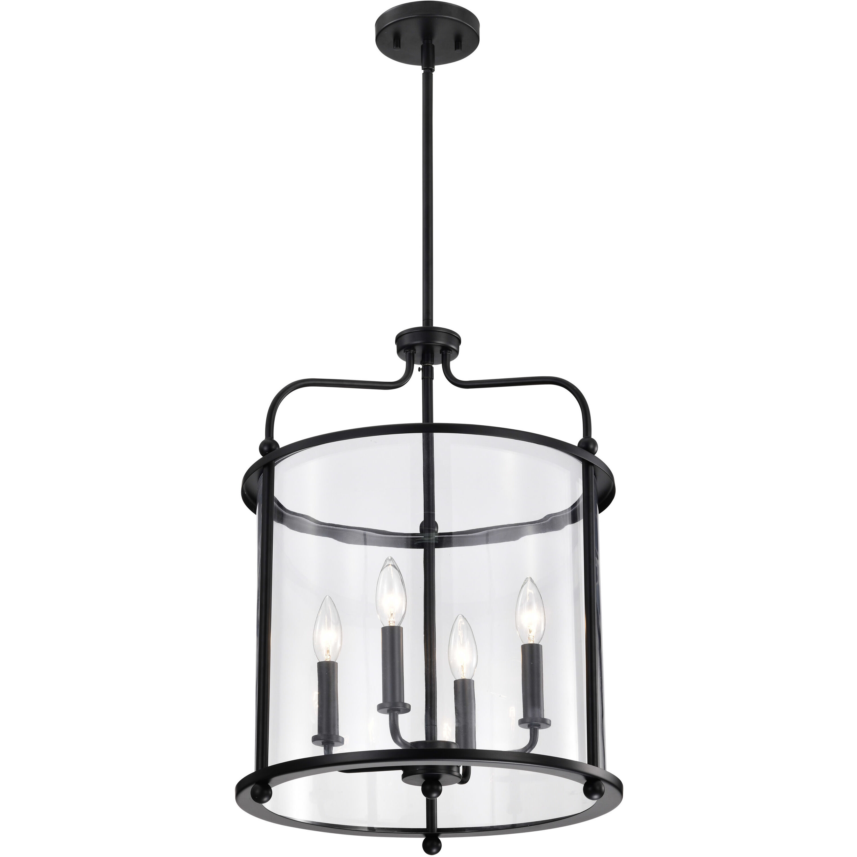 Yorktown 4 Light 16 inch Matte Black Pendant Ceiling Light