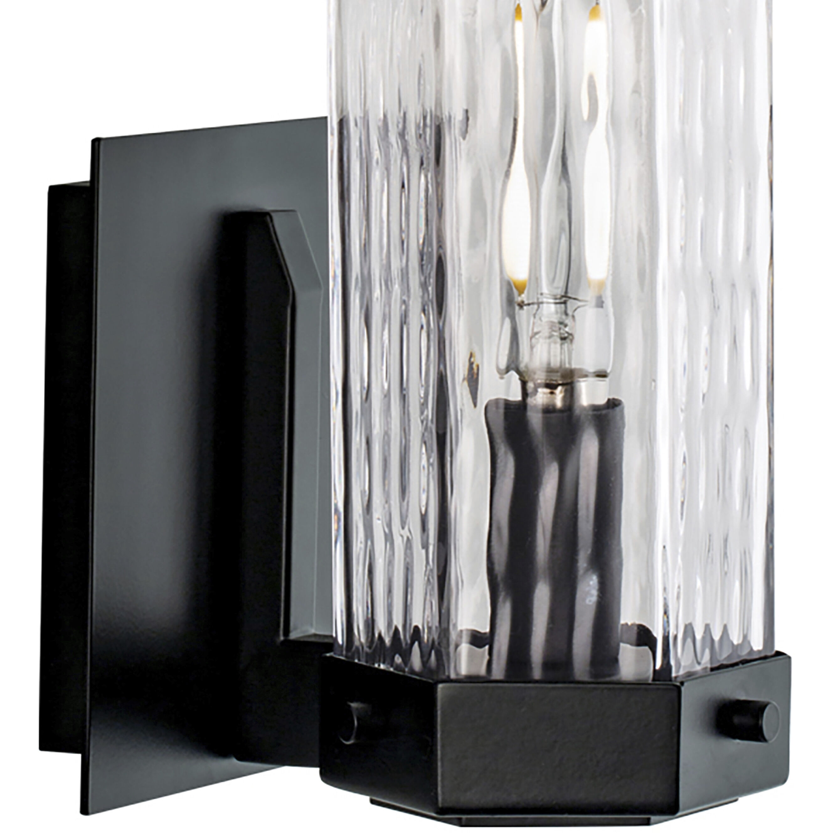 Polygon 1 Light 10.5 inch Matte Black Outdoor Wall Sconce