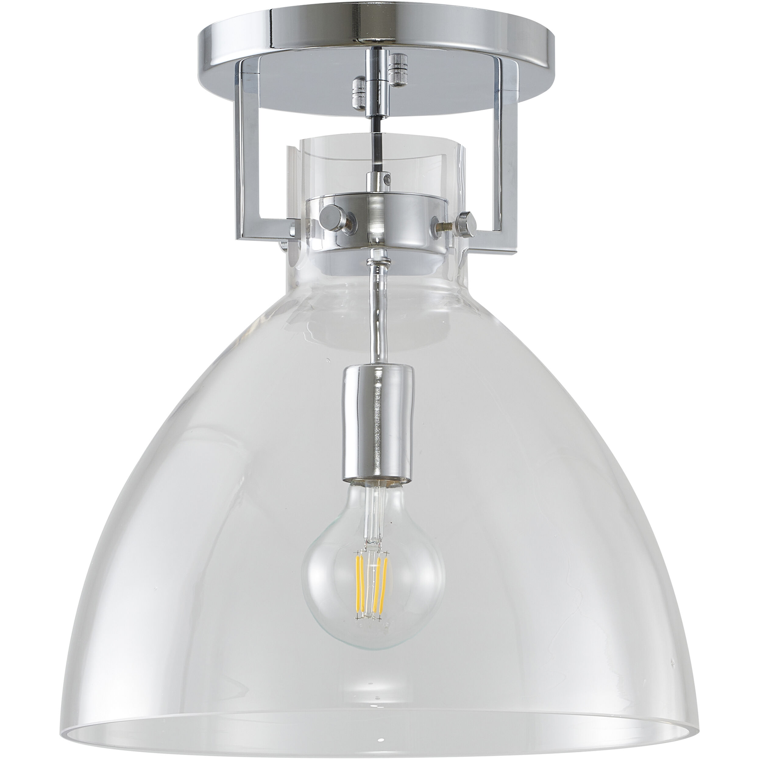 Canada 1 Light 14 inch Chrome Semi Flush Mount Ceiling Light