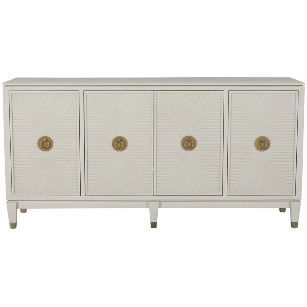 Strella Stainless Champagne / Cerused White Cabinet
