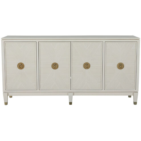 Strella Stainless Champagne / Cerused White Cabinet