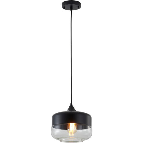 Canada 1 Light 10 inch Matte Black Pendant Ceiling Light, Black Frame