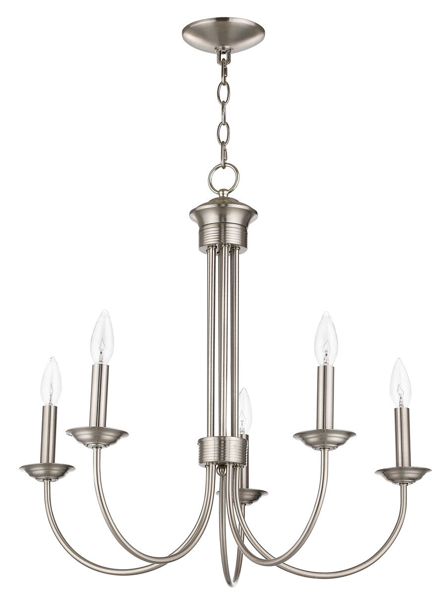 Estate 5 Light 25 inch Brushed Nickel Chandelier Ceiling Light