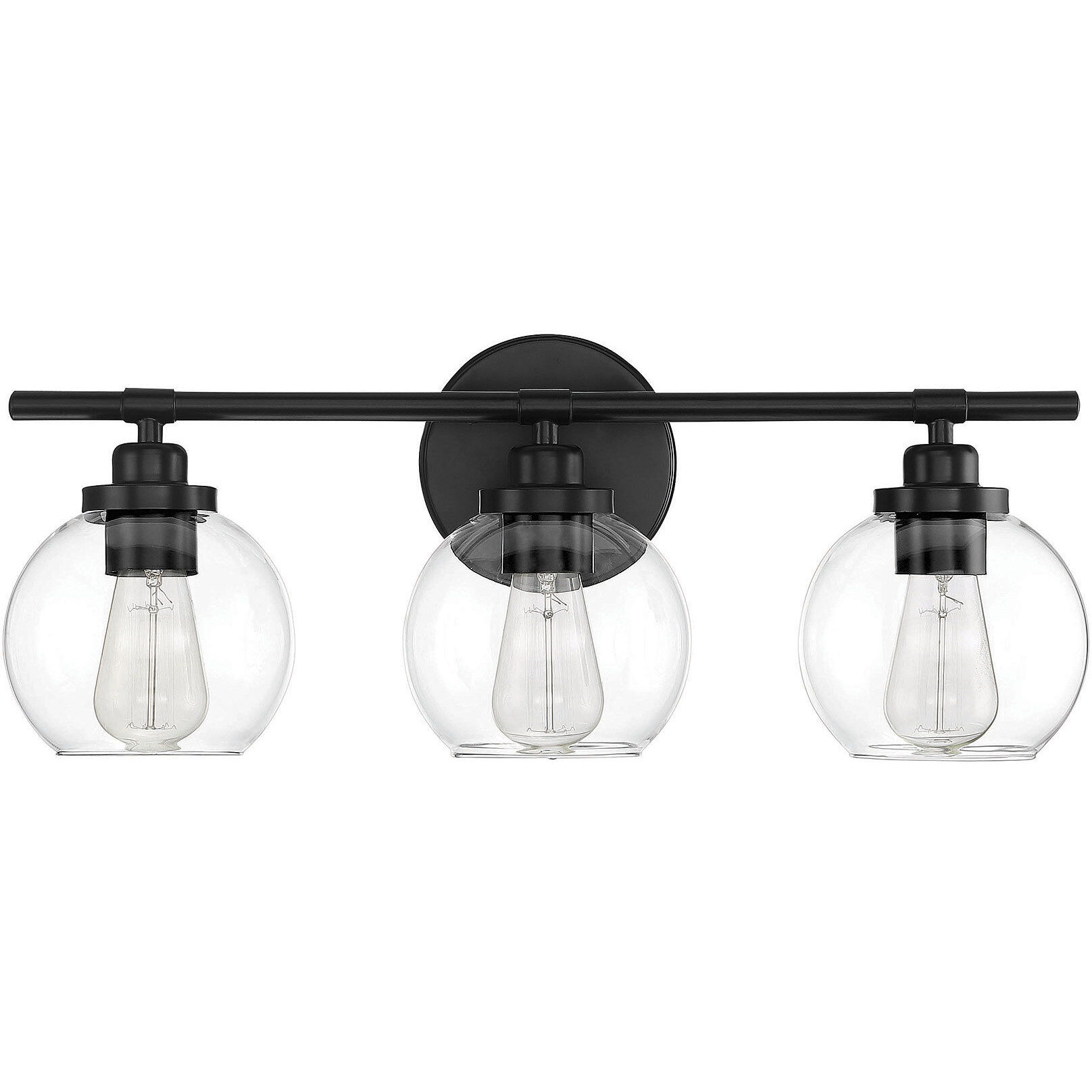 Carson 3 Light 22.5 inch Black Bathroom Vanity Light Wall Light, Essentials