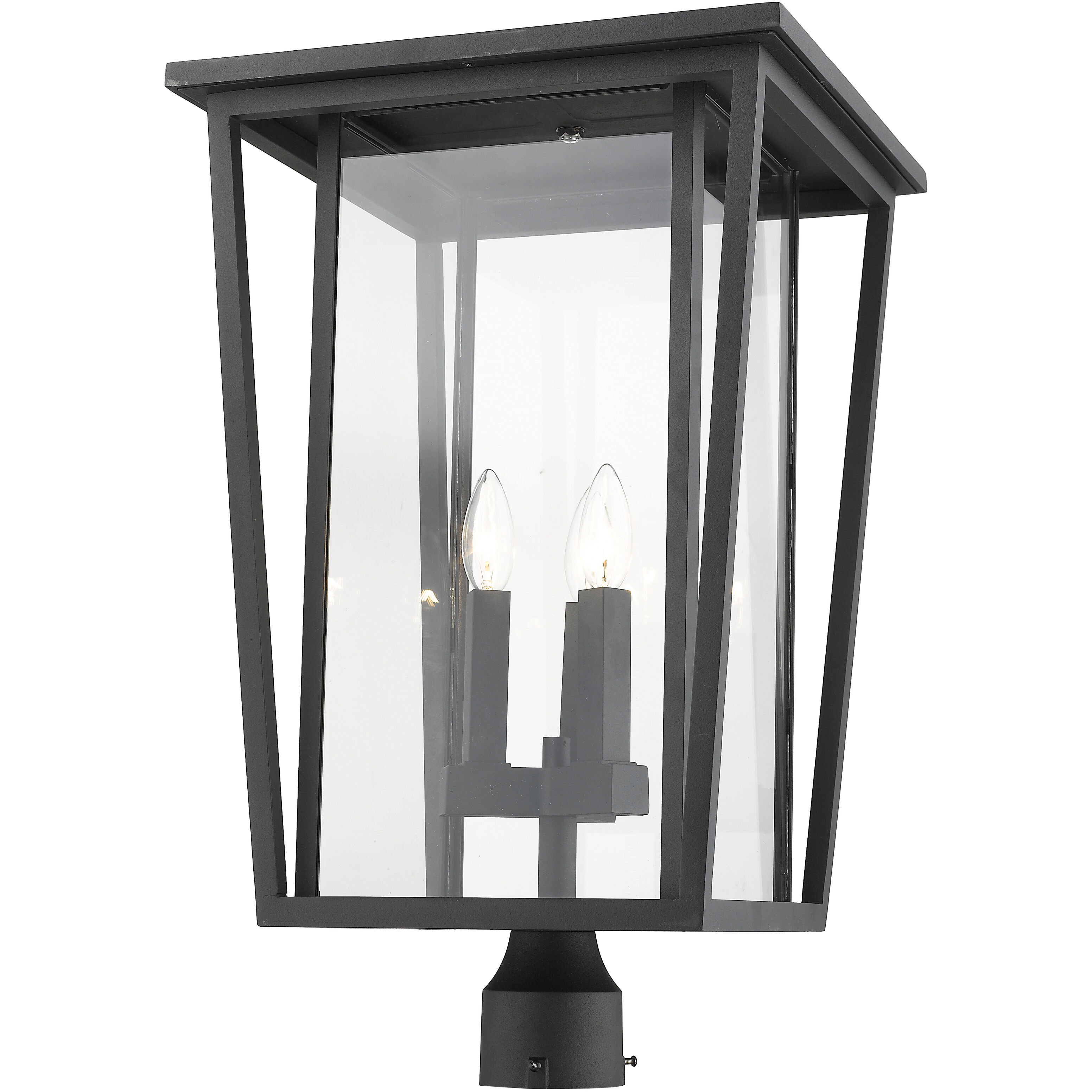 Seoul 3 Light 23.75 inch Black Outdoor Post Mount Fixture in 20