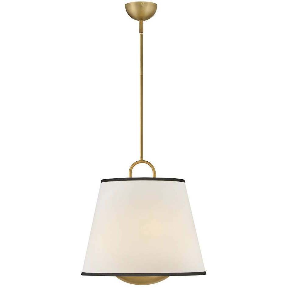 Sonia 3 Light 18 inch Lacquered Brass Pendant Ceiling Light in Lacquered Brass with Off-White