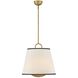 Sonia 3 Light 18 inch Lacquered Brass Pendant Ceiling Light in Lacquered Brass with Off-White