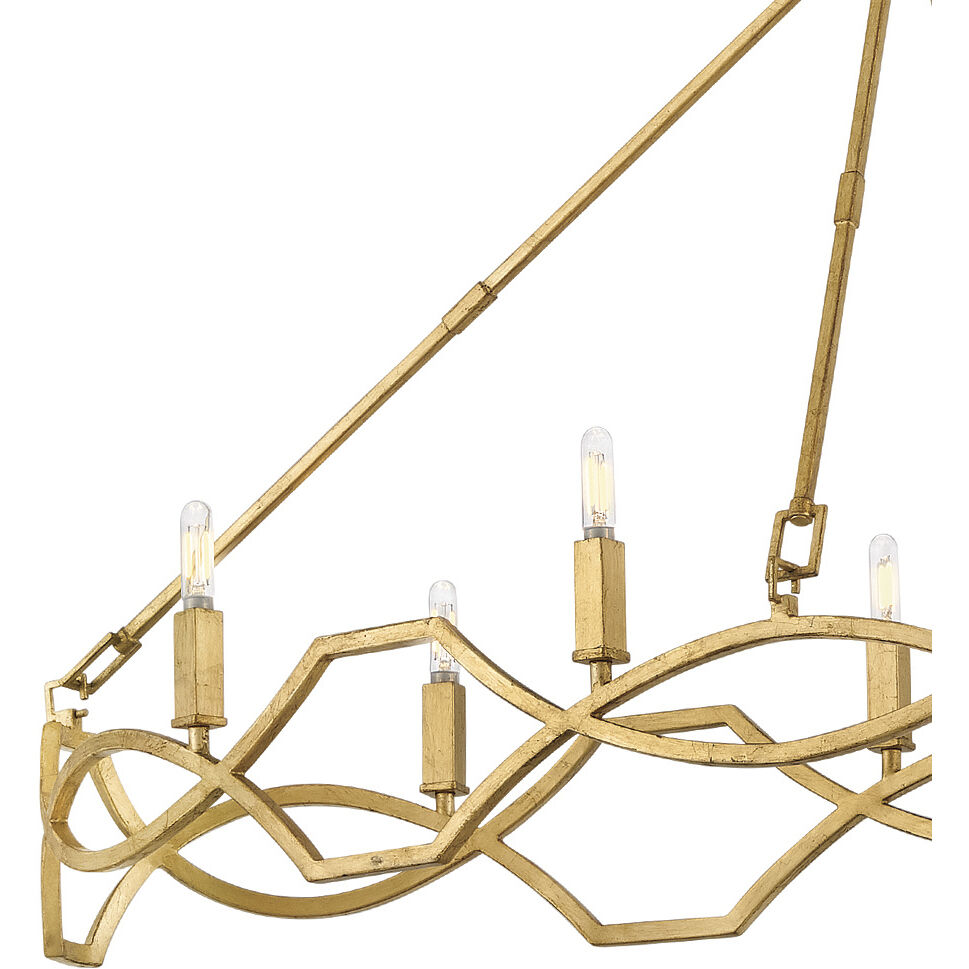 Leona 8 Light 49 inch Distressed Brass Chandelier Ceiling Light