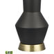 Stanwell 27 inch 9.00 watt Matte Black with Antique Brass and Clear Table Lamp Portable Light