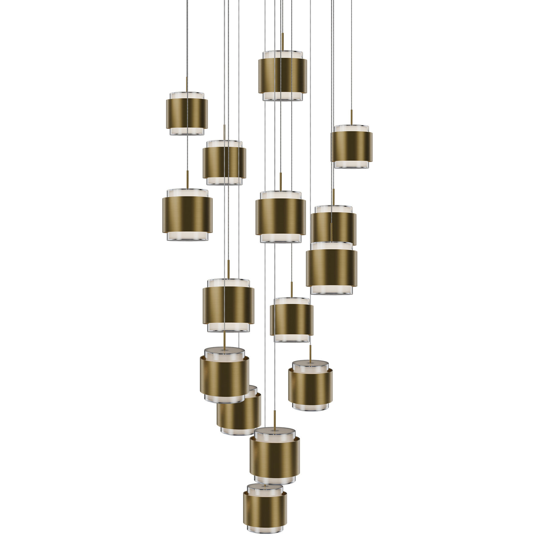 Banded LED 23 inch Aged Brass Chandelier Ceiling Light, dweLED