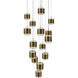 Banded LED 23 inch Aged Brass Chandelier Ceiling Light, dweLED