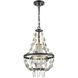 Selene 1 Light 13 inch Matte Black with Satin Brass and Clear Chandelier Ceiling Light