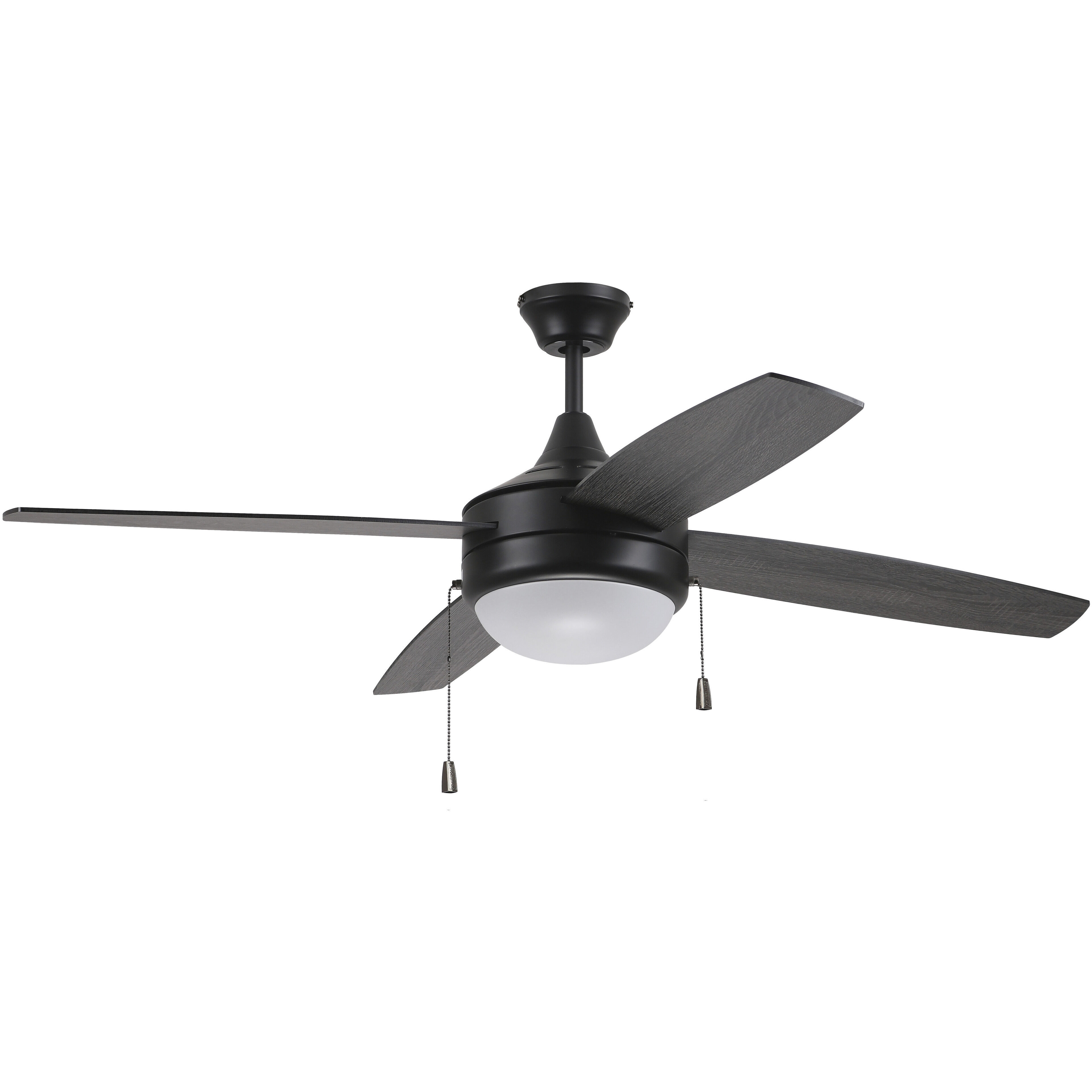 Phaze 52 inch Flat Black with Flat Black/Greywood Blades Ceiling Fan