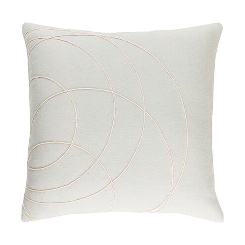 Solid Bold 20 X 20 inch Light Gray and Cream Throw Pillow