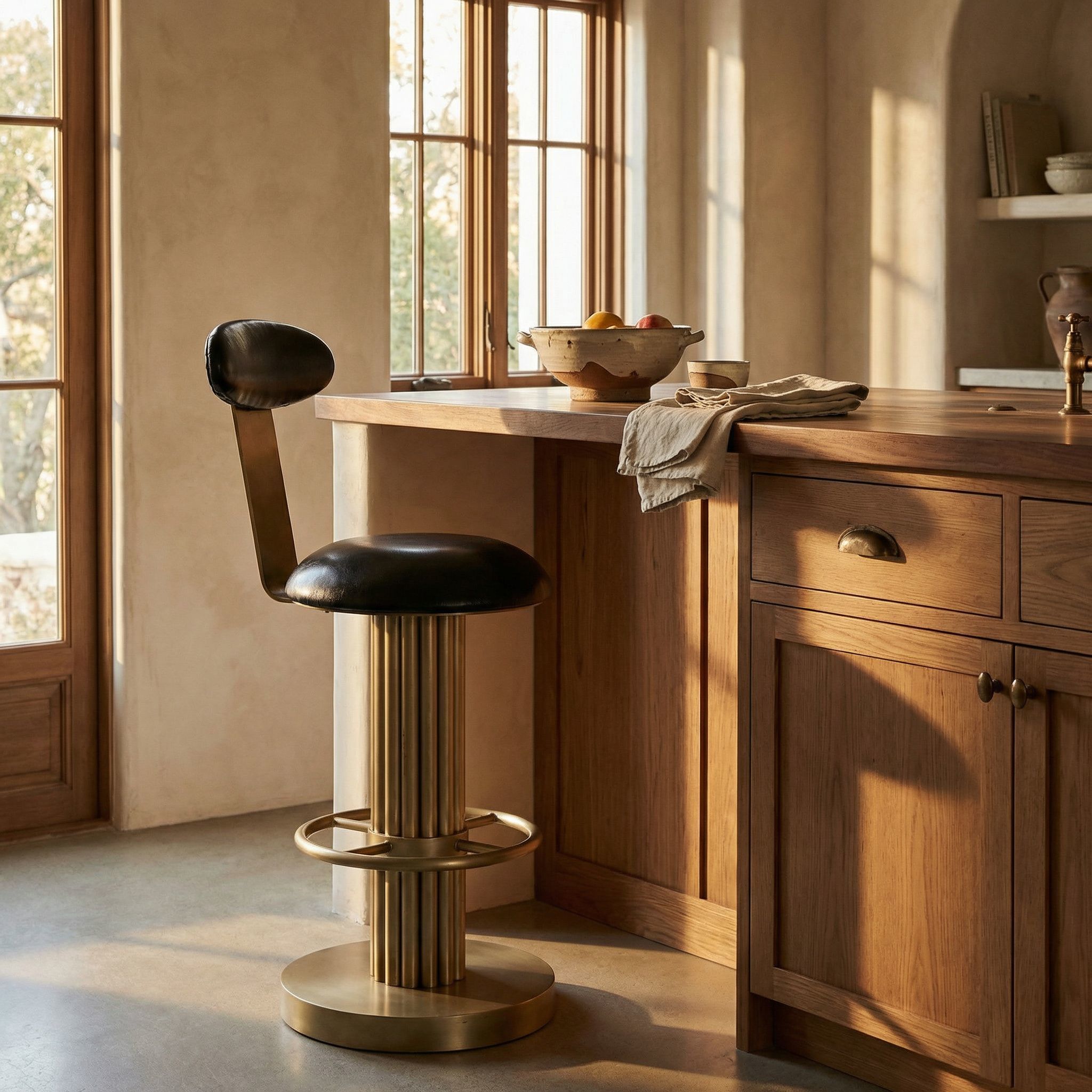 Sedes 39 inch Antique Brass Counter Stool