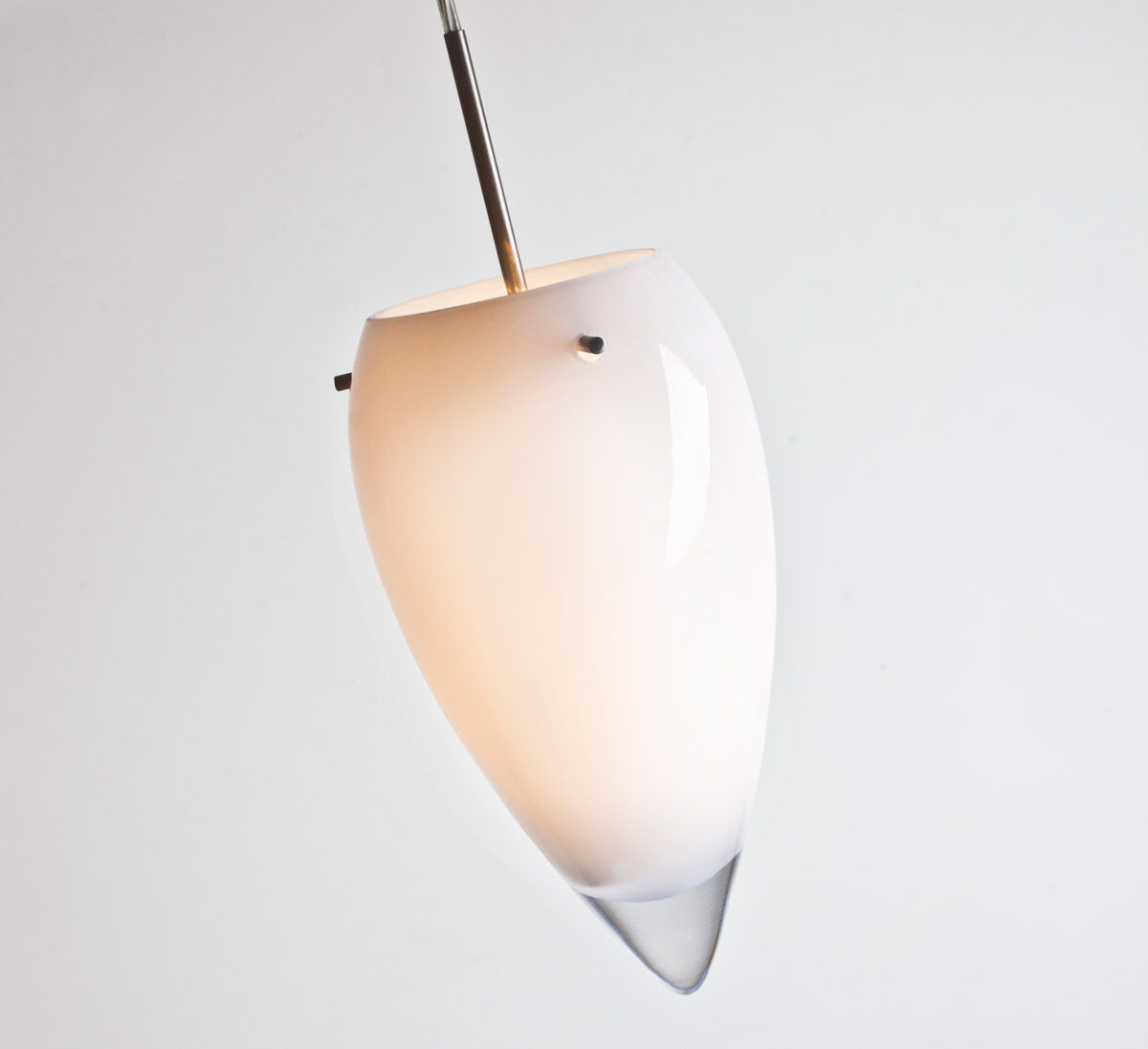 Juli LED Satin Nickel Pendant Ceiling Light in Opal Glossy Glass
