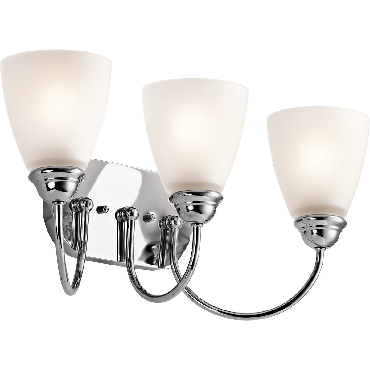 Jolie 3 Light 20 inch Chrome Wall Mt Bath 3 Arm Wall Light in Incandescent