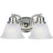 Malaga 2 Light 13.25 inch Satin Nickel Bath Vanity Wall Light in Frosted