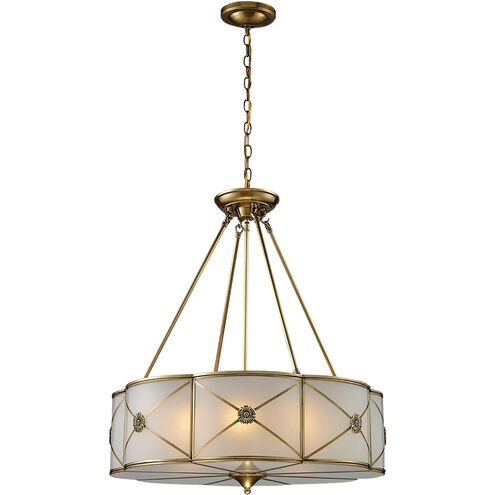 Preston 6 Light 23 inch Brushed Brass Chandelier Ceiling Light