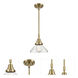 Franklin Restoration Caden LED 8 inch Antique Brass Mini Pendant Ceiling Light in Seedy Glass