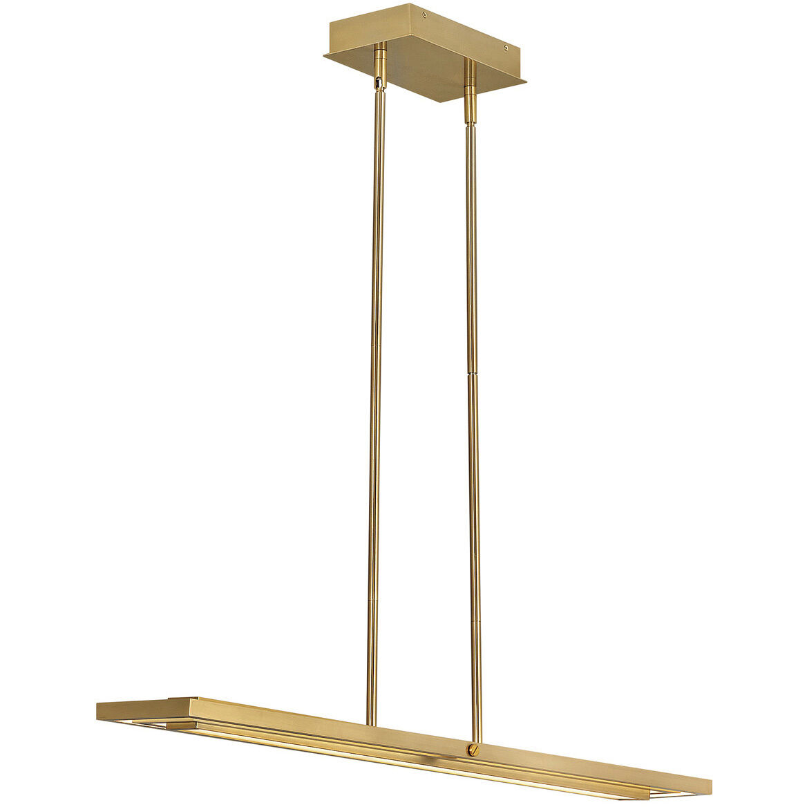 Tangent LED 36 inch Lacquered Brass Chandelier Ceiling Light, Linear & Oval