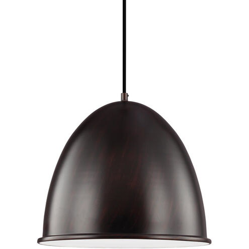 Hudson Street 1 Light 15.75 inch Bronze Pendant Ceiling Light