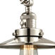 Railroad 30 inch 60.00 watt Polished Nickel Swing Arm Wall Light, Franklin Restoration