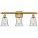 Ballston Hanover 3 Light 26 inch Satin Gold Bath Vanity Light Wall Light in Fishnet Glass, Ballston