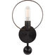 Monocle 1 Light 8 inch Black and Gold ADA Sconce Wall Light