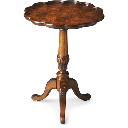 Masterpiece Dansby 26 X 20 inch Olive Ash Burl Accent Table, Pedestal