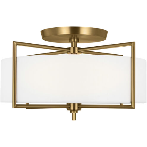 C&M by Chapman & Myers Perno 3 Light 20 inch Burnished Brass Semi-Flush Mount Ceiling Light