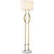 Kaiser 61.81 inch 40 watt Antique Brass and White Marble Floor Lamp Portable Light