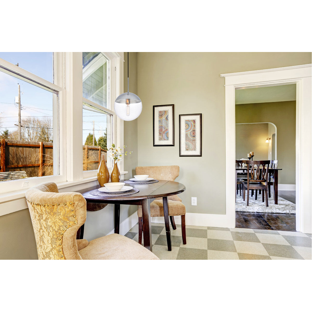 Eclipse 1 Light 10 inch Chrome Pendant Ceiling Light