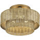 Weavington 3 Light 15 inch Antique Gold Leaf Semi Flush Mount Ceiling Light, Large
