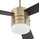 Allegro 52 inch Aged Brass with Matte Black/Walnut Blades Ceiling Fan