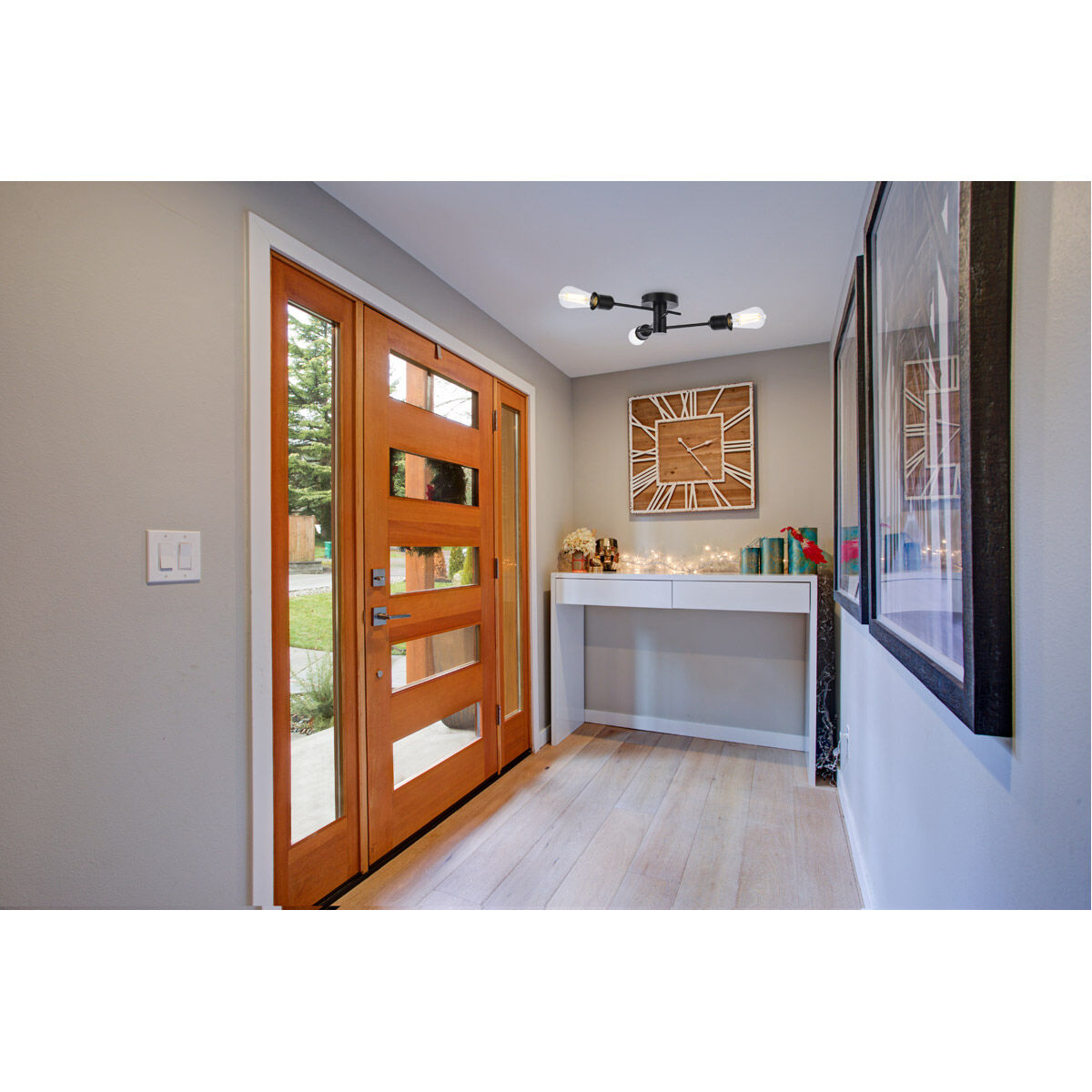 Xavier 3 Light 18 inch Black Flush Mount Ceiling Light