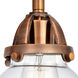 Nouveau 2 Olean 2 Light 15 inch Antique Copper Bath Vanity Light Wall Light in Clear Glass
